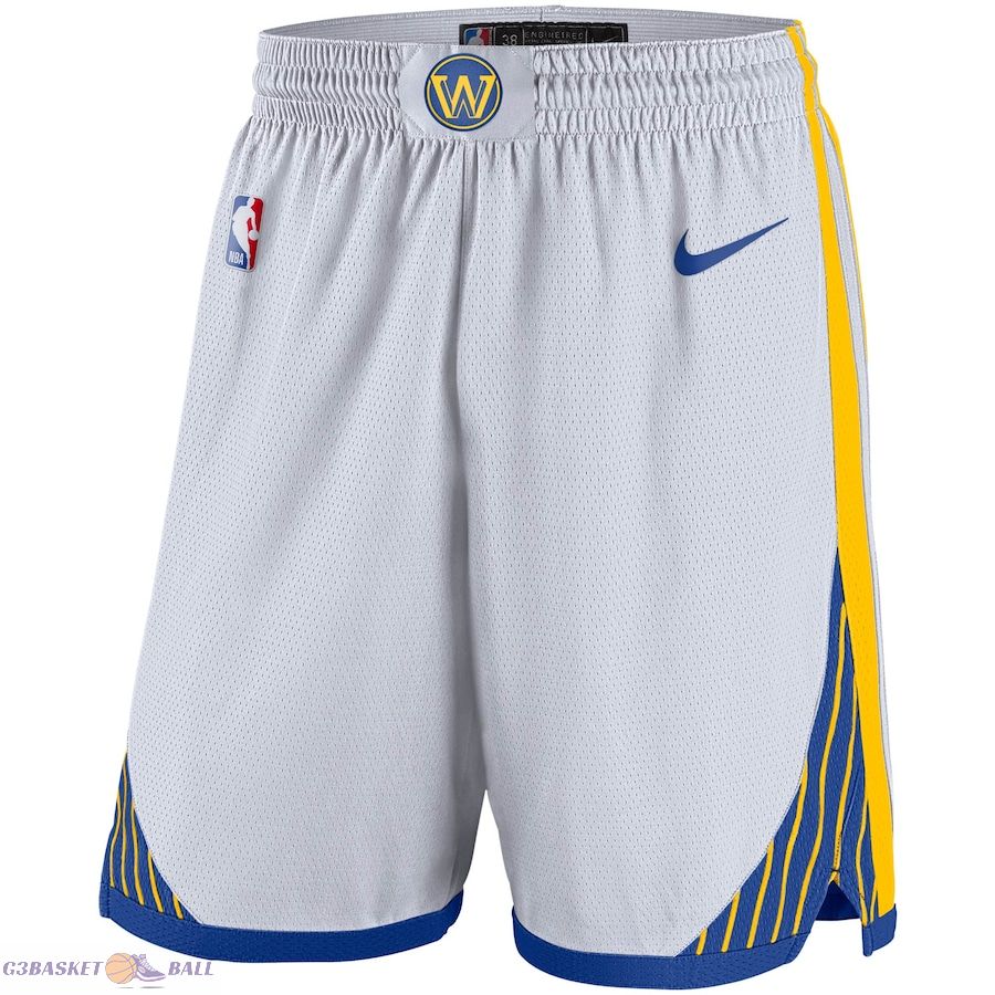 Men's Golden State Warriors White 2019/20 Icon Edition Swingman Shorts