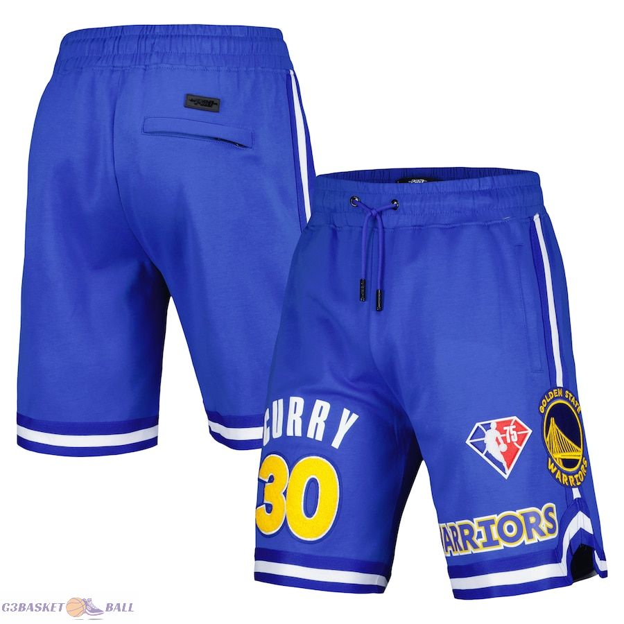 Men's Golden State Warriors Stephen Curry Pro Standard Royal Player Name & Number Shorts