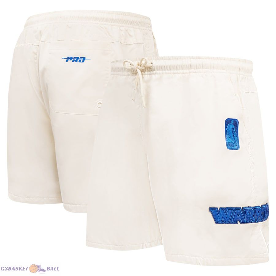 Men's Golden State Warriors Pro Standard Cream Triple Tonal Woven Shorts