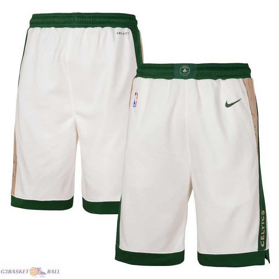 Youth Boston Celtics Cream 2023/24 City Edition Swingman Performance Shorts