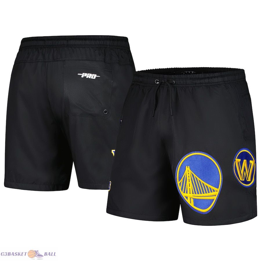 Men's Golden State Warriors Pro Standard Black Classics Woven Shorts