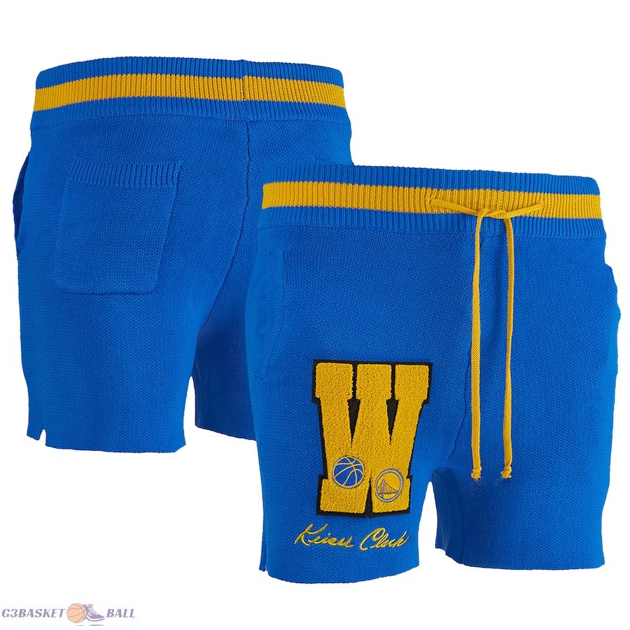 Men's Golden State Warriors NBA x Keiser Clark Royal/Yellow No Caller ID Knit Shorts