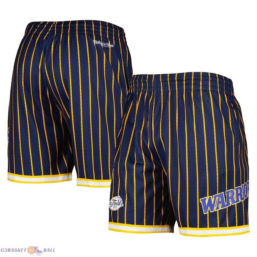 Men's Golden State Warriors Mitchell & Ness Navy City Collection Heritage Mesh Shorts