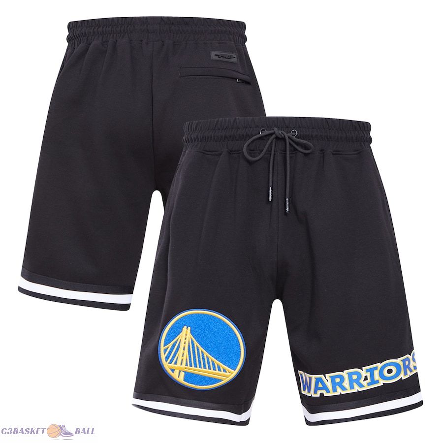 Men's Golden State Warriors Pro Standard Black Classic Chenille DK Shorts