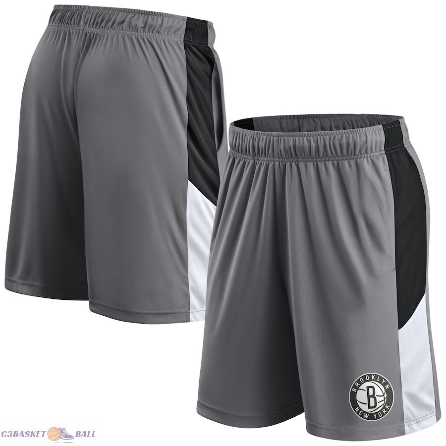 Men's Brooklyn Nets Fanatics Gray Practice Performance Shorts