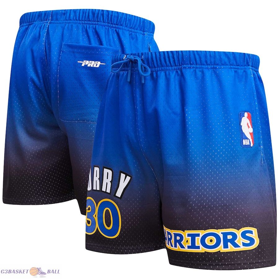 Men's Golden State Warriors Stephen Curry Pro Standard Royal/Black Ombre Name & Number Shorts