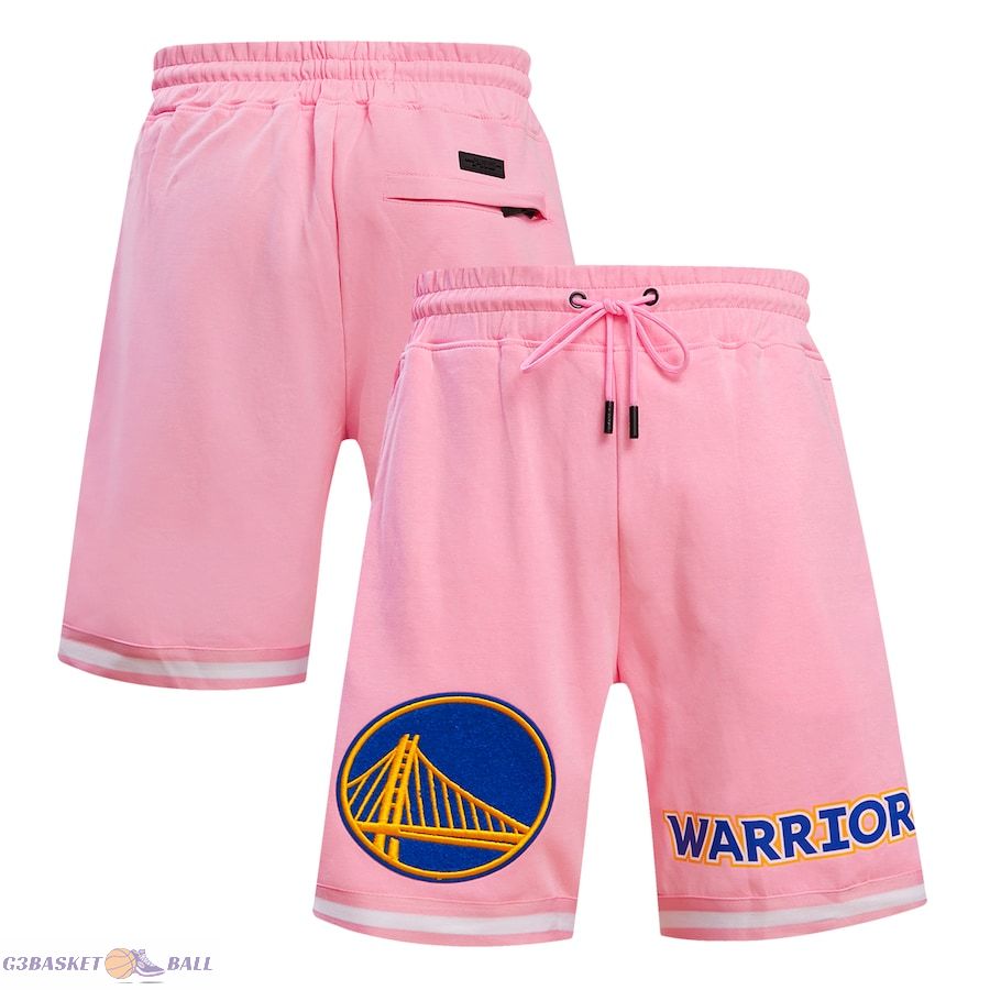 Men's Golden State Warriors Pro Standard Pink Classic Chenille DK Shorts