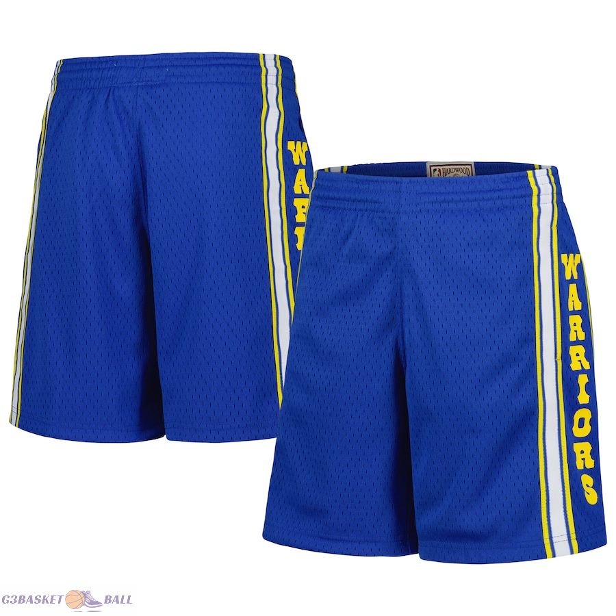 Youth Golden State Warriors Mitchell & Ness Royal Hardwood Classics Swingman Shorts