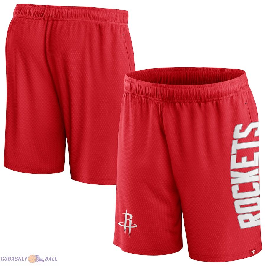 Men's Houston Rockets Fanatics Red Post Up Mesh Shorts