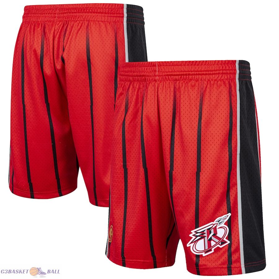 Men's Houston Rockets Mitchell & Ness Red Hardwood Classic Reload Swingman Shorts