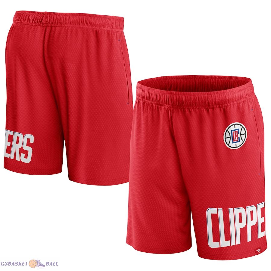 Men's LA Clippers Fanatics Red Free Throw Mesh Shorts