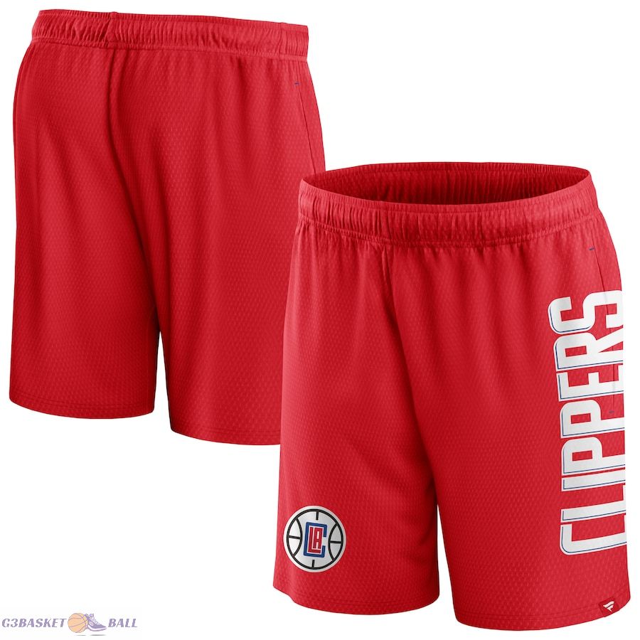 Men's LA Clippers Fanatics Red Post Up Mesh Shorts