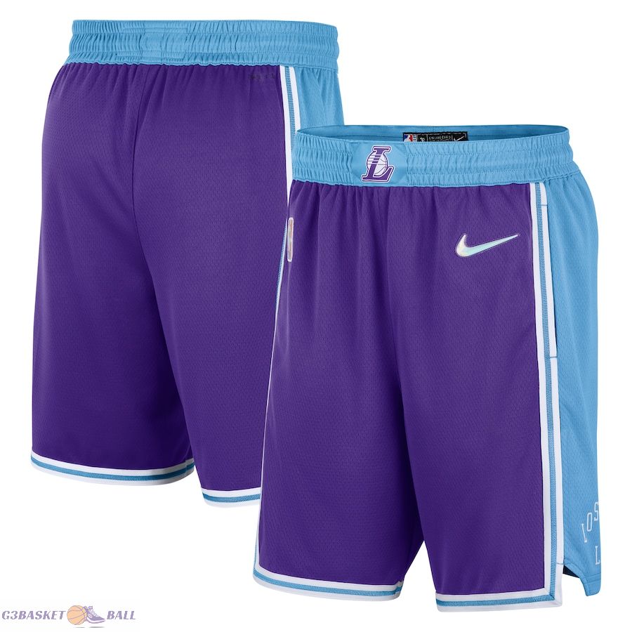 Men's Los Angeles Lakers Purple/Blue 2021/22 City Edition Swingman Shorts