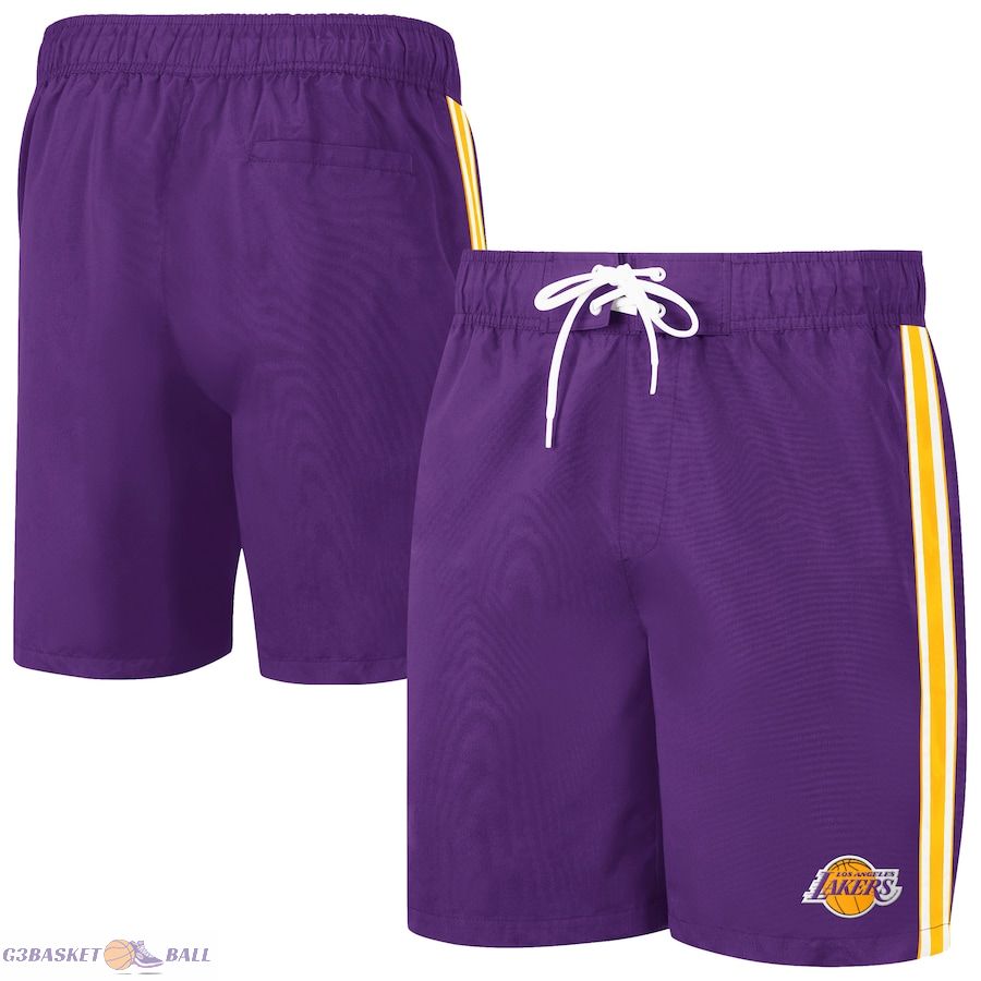 Men's Los Angeles Lakers G-III Sports by Carl Banks Purple/Gold Sand Beach Volley Swim Shorts