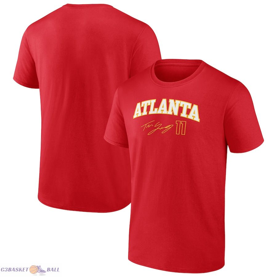 Men's Atlanta Hawks Trae Young Fanatics Red Name & Number T-Shirt