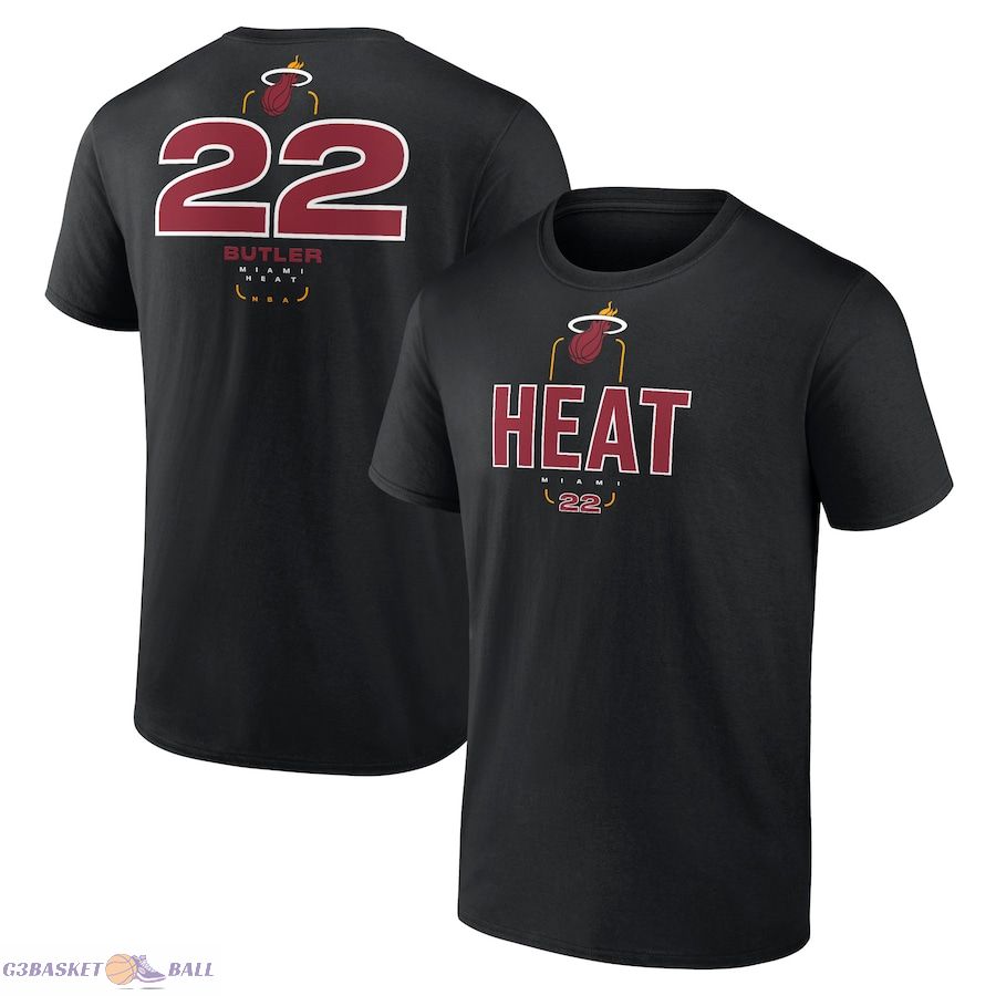 Men's Miami Heat Jimmy Butler Black Behind The Back Name & Number T-Shirt