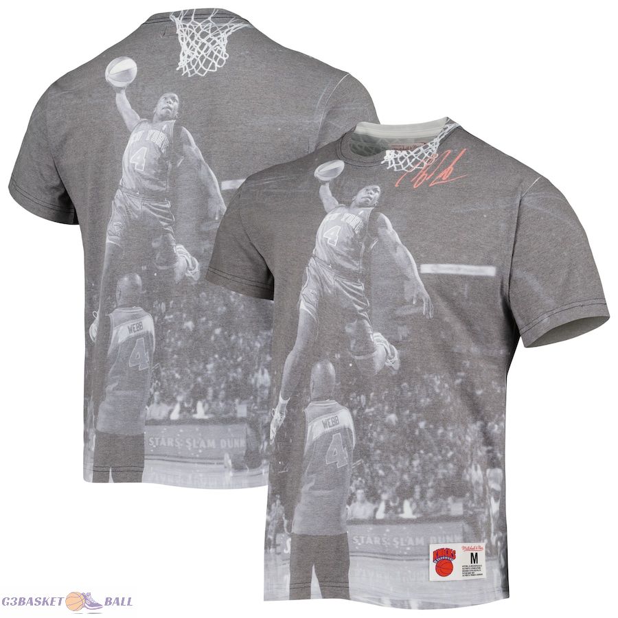 Men's New York Knicks Nate Robinson Mitchell & Ness Gray Above The Rim T-Shirt