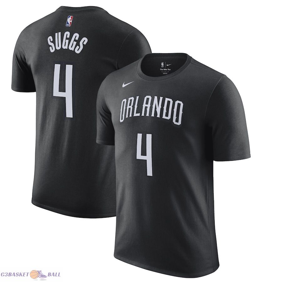 Men's Orlando Magic Jalen Suggs Black 2022/23 City Edition Name & Number T-Shirt