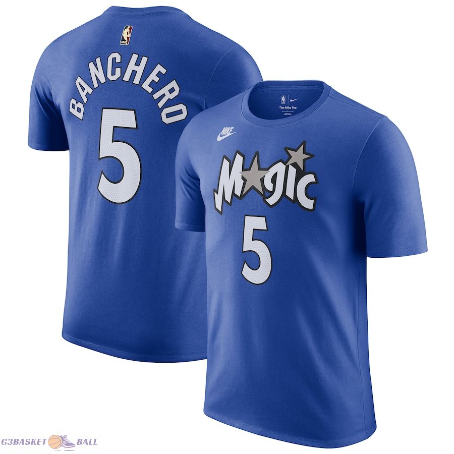 Men's Orlando Magic Paolo Banchero Blue 2023/24 Classic Edition Name & Number T-Shirt