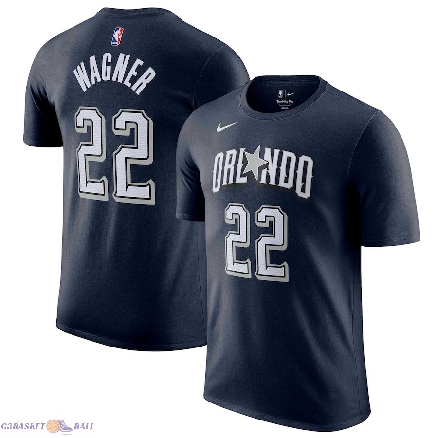 Men's Orlando Magic Franz Wagner Navy 2023/24 City Edition Name & Number T-Shirt