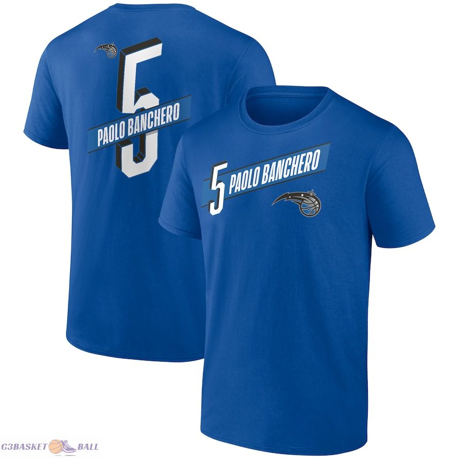 Men's Orlando Magic Paolo Banchero Royal Full-Court Press Name & Number T-Shirt