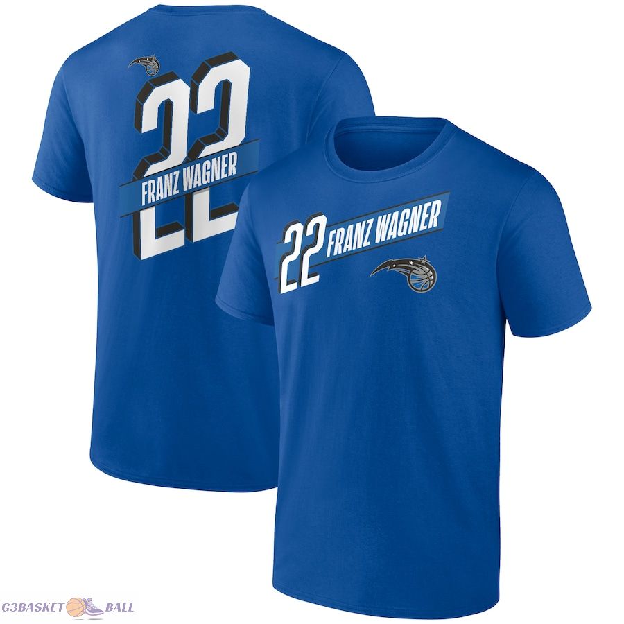 Men's Orlando Magic Franz Wagner Royal Full-Court Press Name & Number T-Shirt