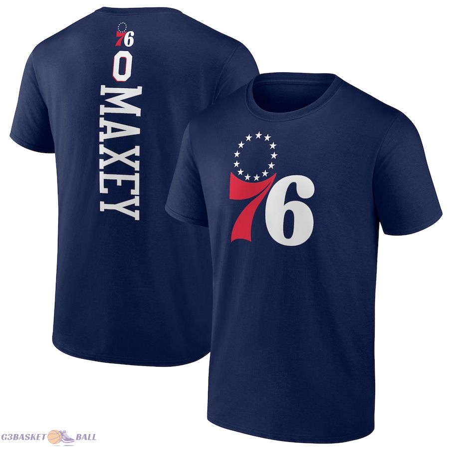 Men's Philadelphia 76ers Tyrese Maxey Navy Playmaker T-Shirt