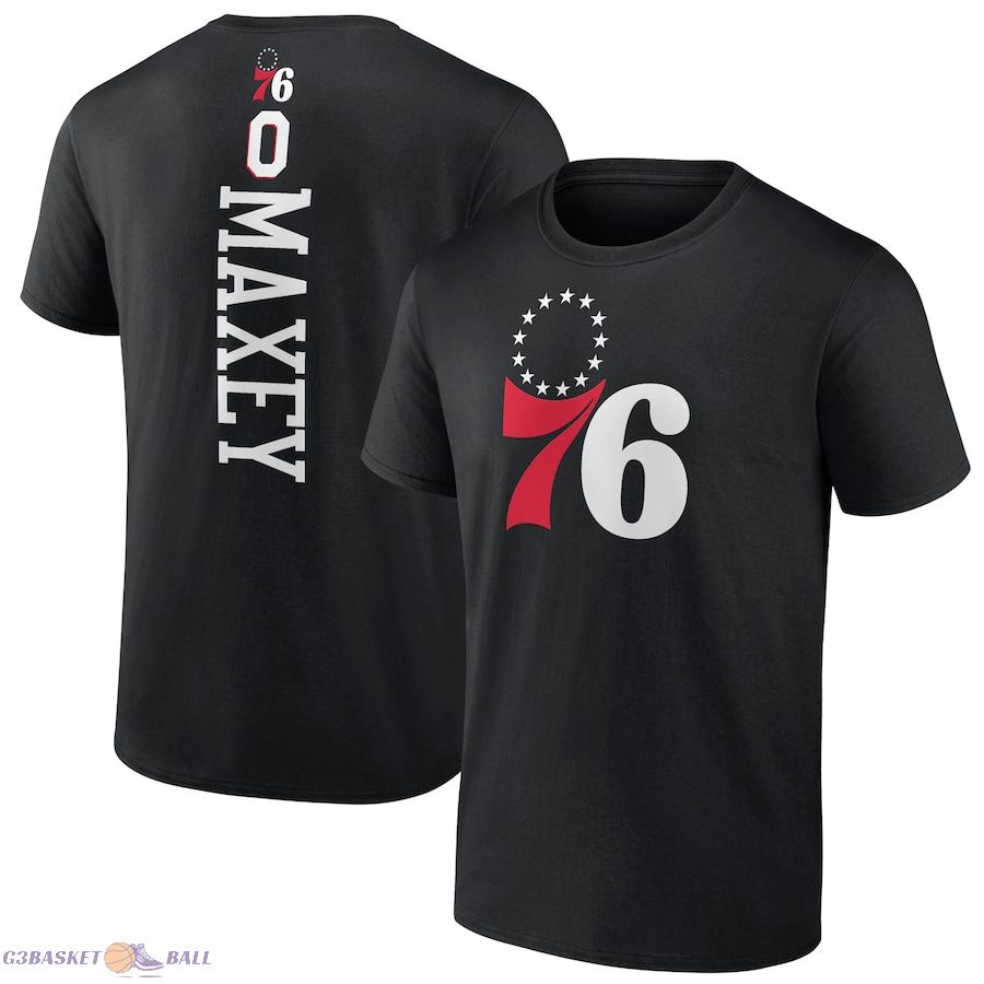 Men's Philadelphia 76ers Tyrese Maxey Black Playmaker T-Shirt