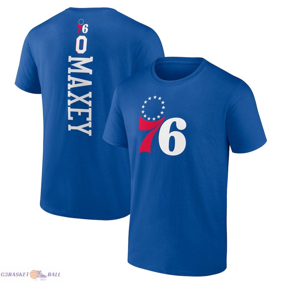 Men's Philadelphia 76ers Tyrese Maxey Royal Playmaker Name & Number T-Shirt