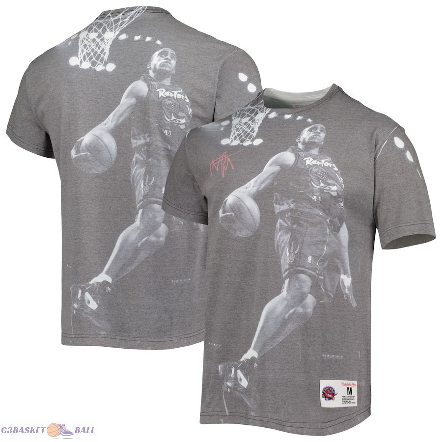 Men's Toronto Raptors Vince Carter Mitchell & Ness Heather Gray Above The Rim T-Shirt