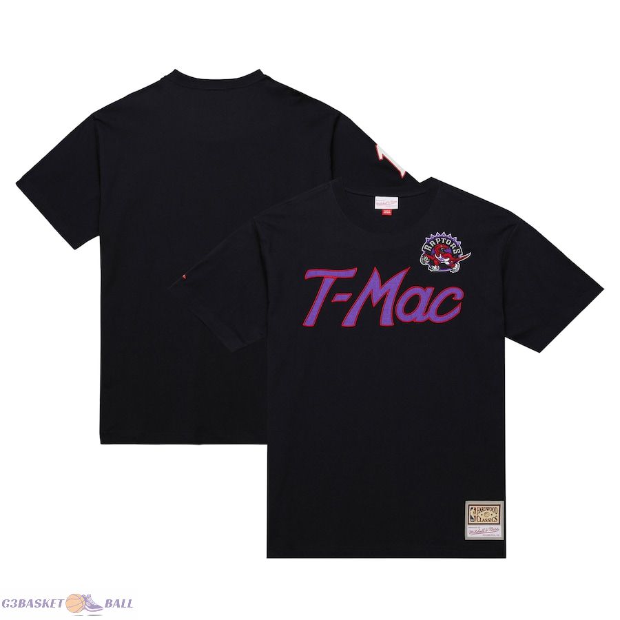 Men's Toronto Raptors Tracy McGrady Mitchell & Ness Black Premium Nickname T-Shirt