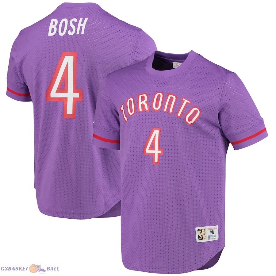 Men's Toronto Raptors Chris Bosh Mitchell & Ness Purple 2003 Mesh Name & Number T-Shirt