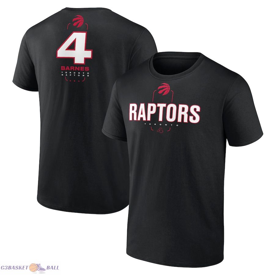 Men's Toronto Raptors Scottie Barnes Black Behind The Back Name & Number T-Shirt