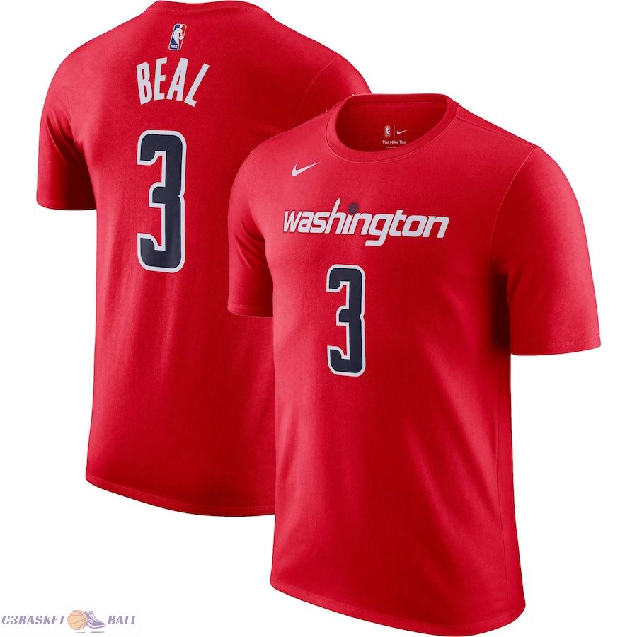 Men's Washington Wizards Bradley Beal Red Icon 2022/23 Name & Number T-Shirt