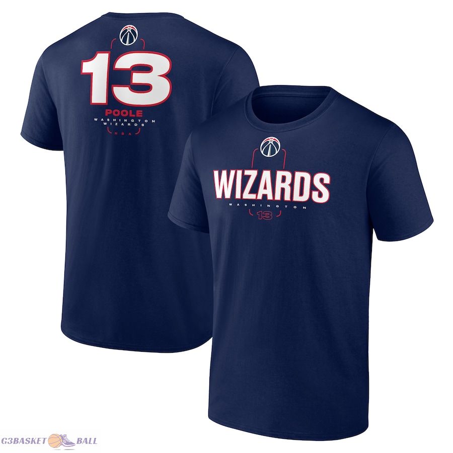 Men's Washington Wizards Jordan Poole Navy Behind The Back Name & Number T-Shirt