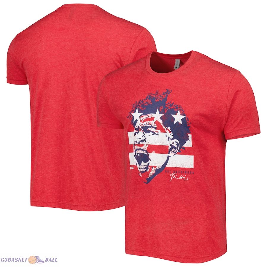 Men's Rui Hachimura Red 3-Point Champ Tri-Blend T-Shirt