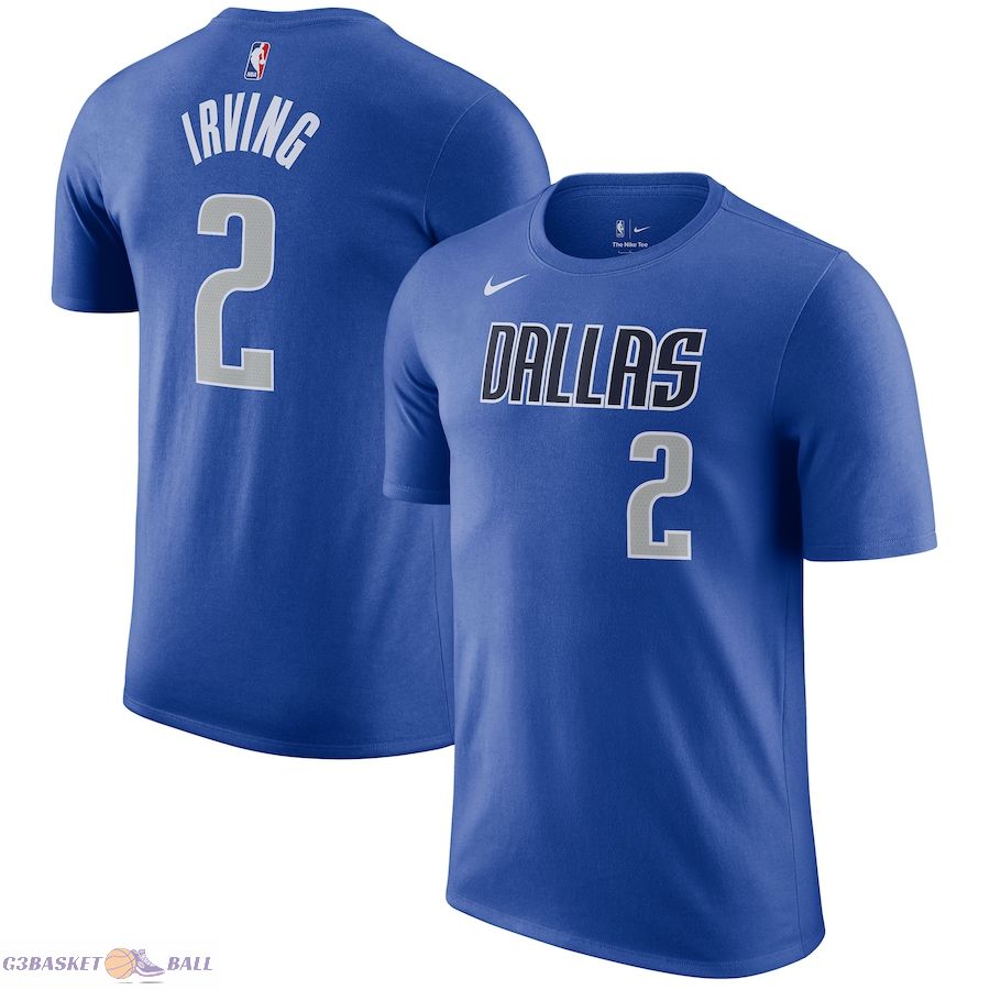 Men's Dallas Mavericks Kyrie Irving Blue Icon 2022/23 Name & Number T-Shirt