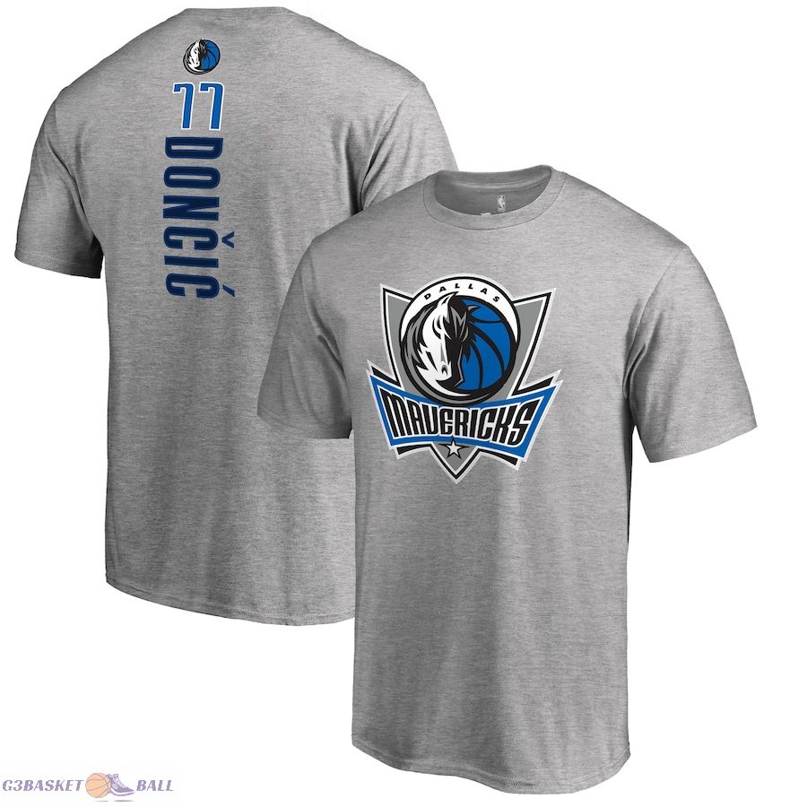 Men's Dallas Mavericks Luka Doncic Heather Gray Backer T-Shirt