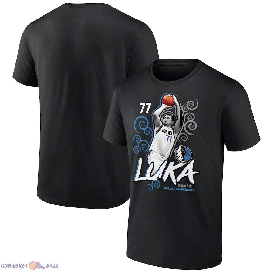 Men's Dallas Mavericks Luka Doncic Black Competitor T-Shirt