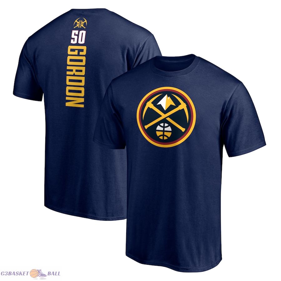 Men's Denver Nuggets Aaron Gordon Navy Playmaker Name & Number T-Shirt