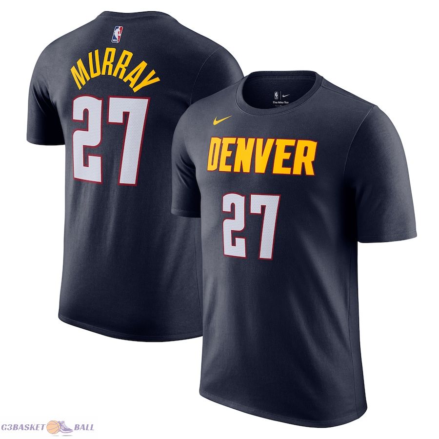 Men's Denver Nuggets Jamal Murray Navy Icon Edition Name & Number T-Shirt