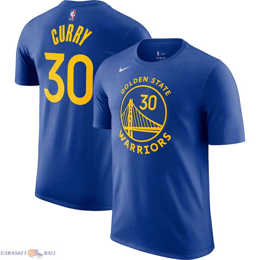 Men's Golden State Warriors Stephen Curry Royal Icon 2022/23 Name & Number T-Shirt