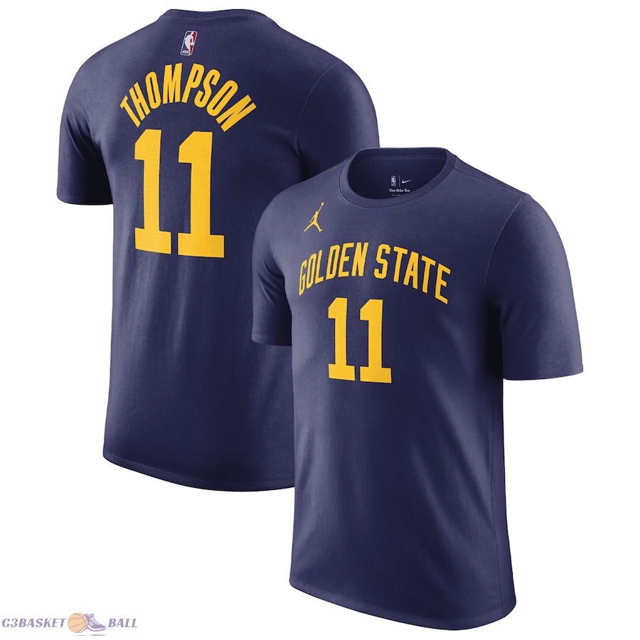 Men's Golden State Warriors Klay Thompson Jordan Brand Navy 2022/23 Statement Edition Name & Number T-Shirt