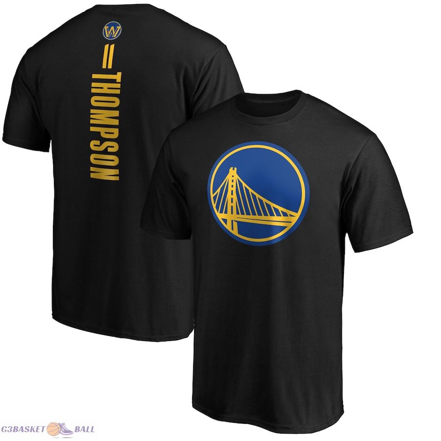 Men's Golden State Warriors Klay Thompson Black Playmaker Name & Number Team T-Shirt