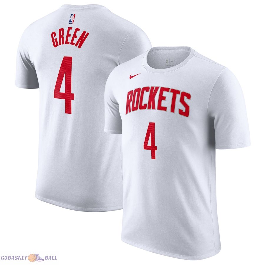 Men's Houston Rockets Jalen Green White 2022/23 Name & Number T-Shirt