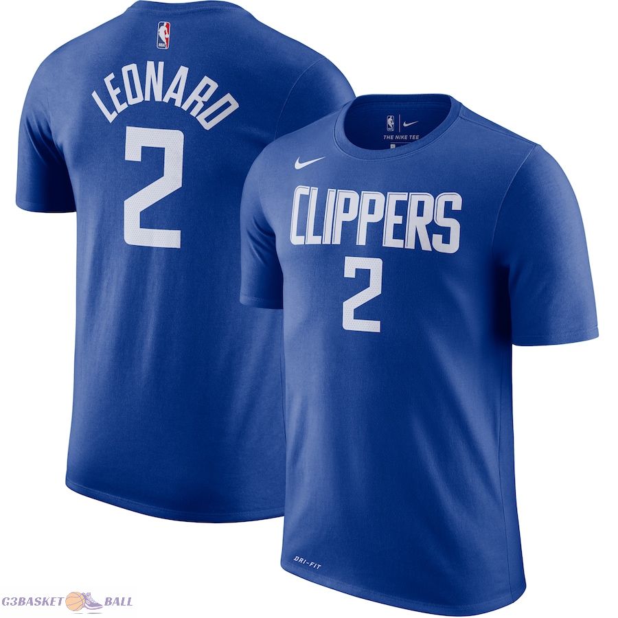 Men's LA Clippers Kawhi Leonard Royal 2019/2020 Name & Number Performance T-Shirt