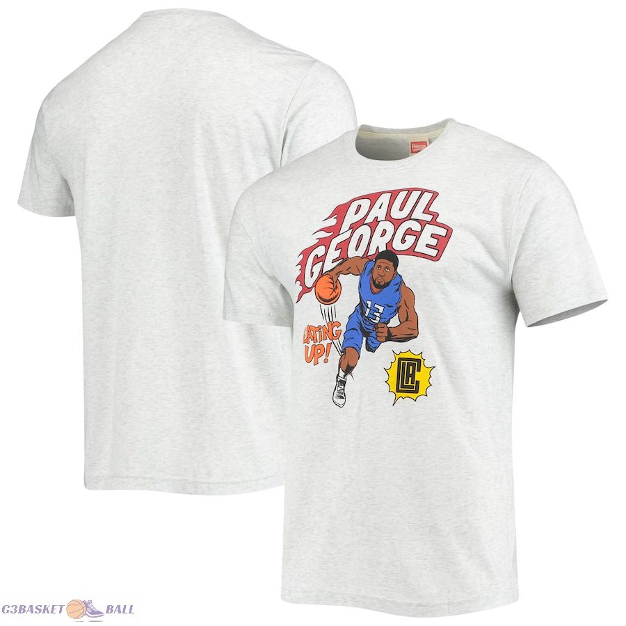 Men's LA Clippers Paul George Homage Ash Comic Book Player Tri-Blend T-Shirt