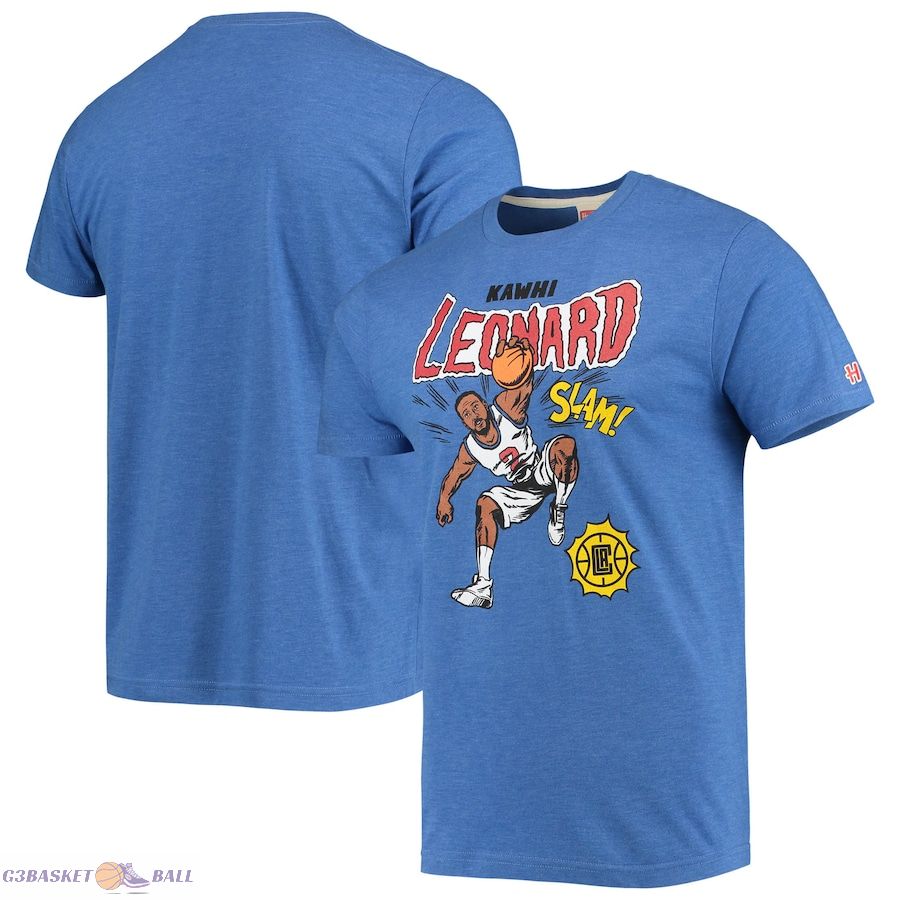 Men's LA Clippers Kawhi Leonard Homage Royal Comic Book Player Tri-Blend T-Shirt