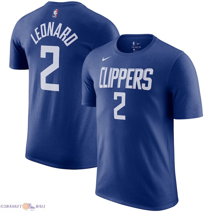 Men's LA Clippers Kawhi Leonard Royal Name & Number T-Shirt