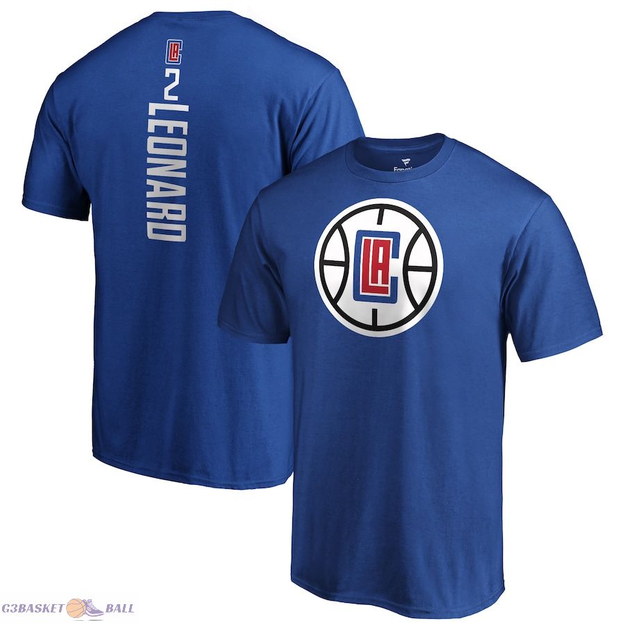 Men's LA Clippers Kawhi Leonard Fanatics Blue Playmaker Name & Number T-Shirt